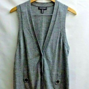 Banana Republic Large Sweater Vest Button Up Gray